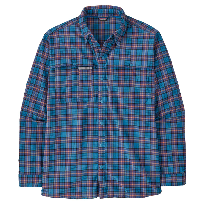 Patagonia M\'s Early Rise Stretch Shirt On the Fly: Anacapa Blue