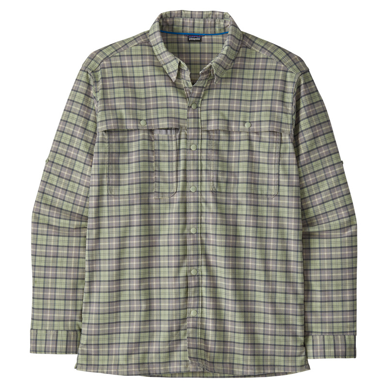 Patagonia M\'s Early Rise Stretch Shirt On the Fly: Salvia Green