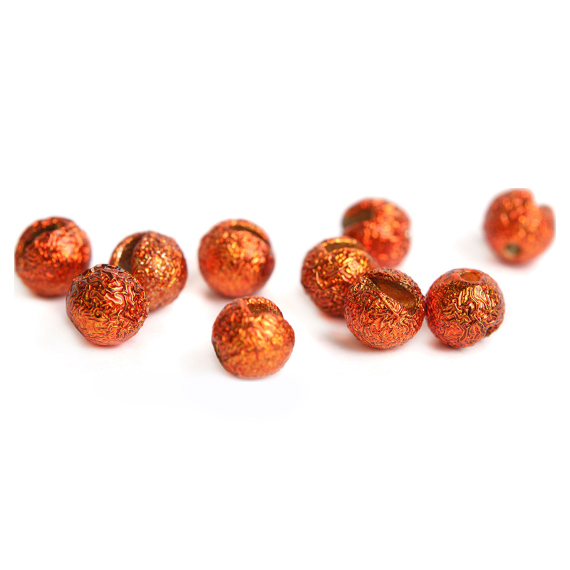 Gritty Slotted Tungsten Beads 3mm - Metallic Orange