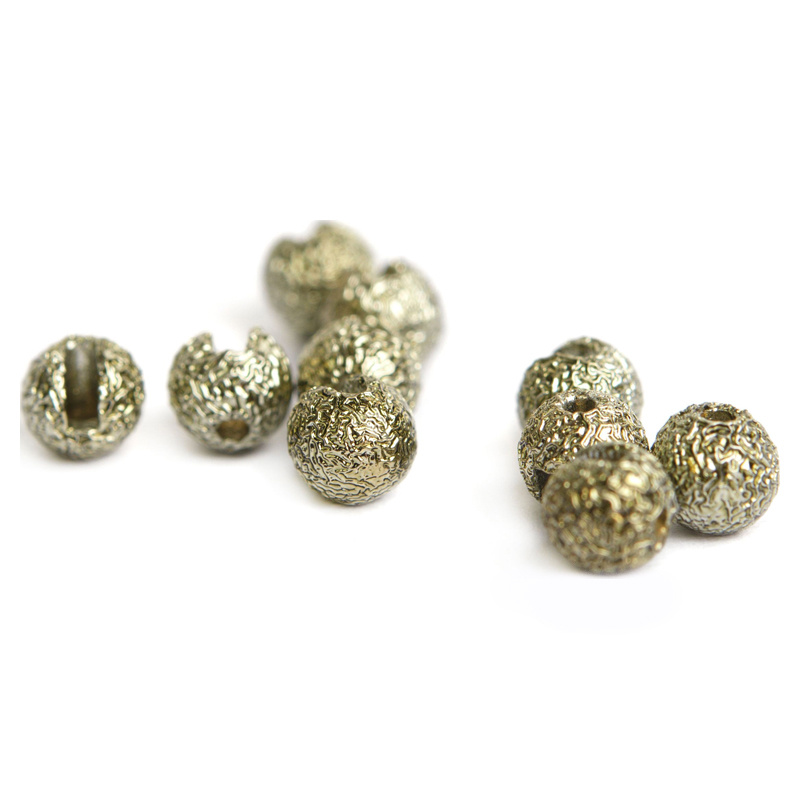 Gritty Slotted Tungsten Beads 5,5mm - Metallic Olive