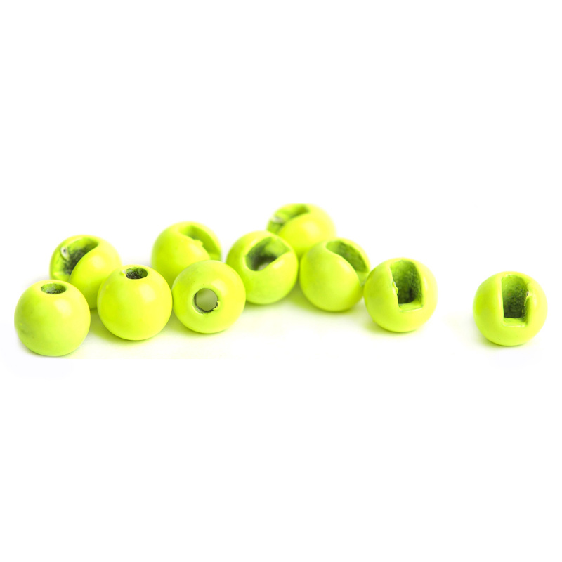 Slotted Tungsten Beads 4,0mm - Fluo Chartreuse