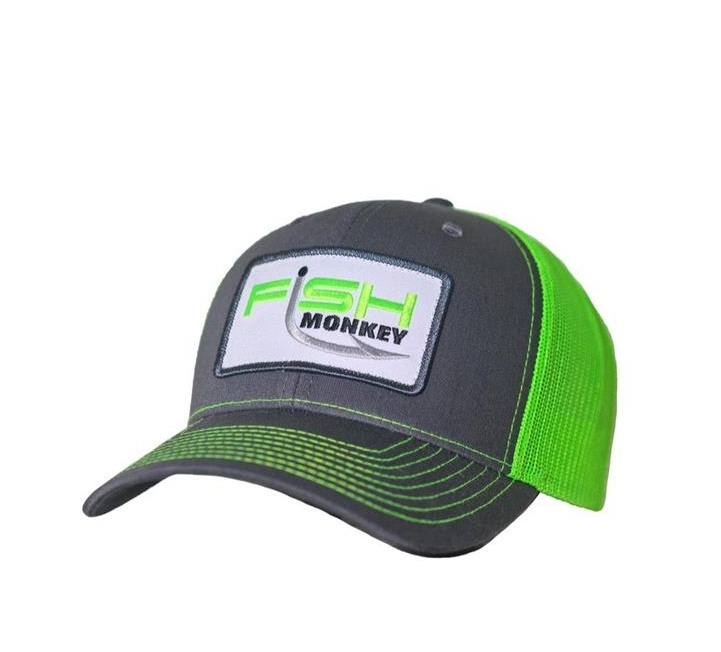 Fish Monkey Hat Mr Patch Hat Charcoal/Neon Green