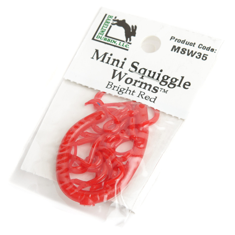Mini Squiggle Worms #35 Bright Red