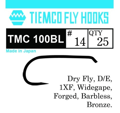 Tiemco 100BL Dry Fly Barbless 100-pack - # 10