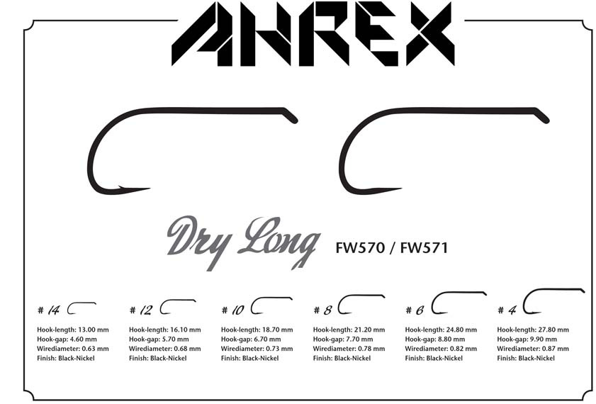 Ahrex FW571 Dry Long Barbless Krok 24-pack